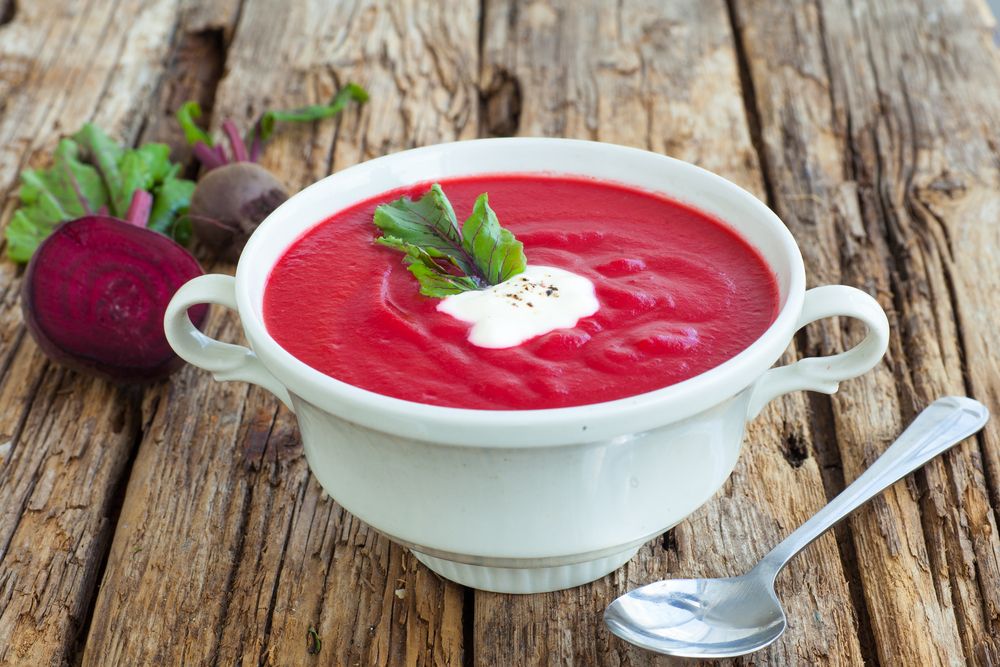 Cold,Summer,Beets,Soup,On,Te,Wooden,Background