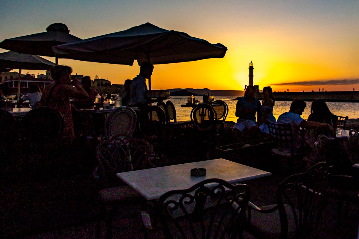 Tourism In Greece - Sunset In Chania
