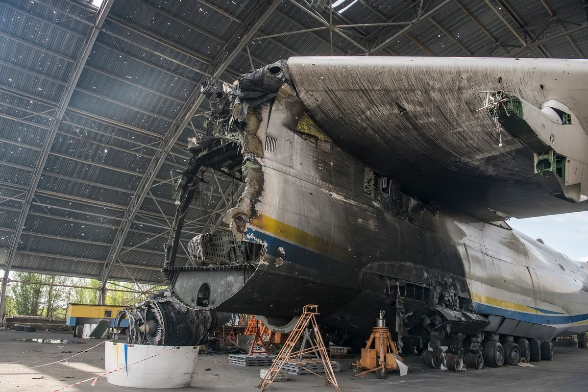 The Destroyed Largest Ukrainian Transport Plane Antonov An-225 Mriya (Dream)