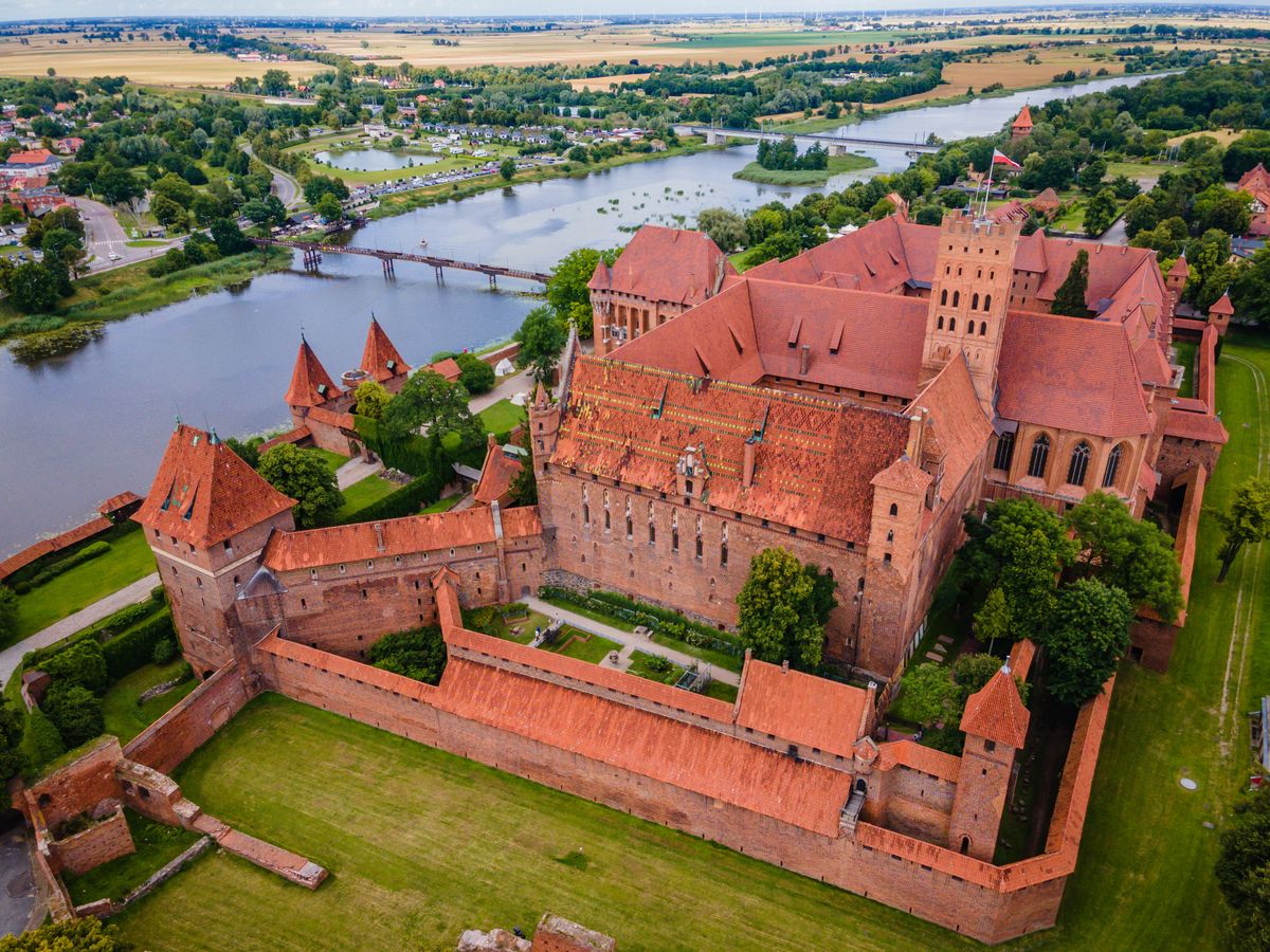 Aerial,View,Of,Malbork,Teutonic,Order,Castle,In,Poland.,It