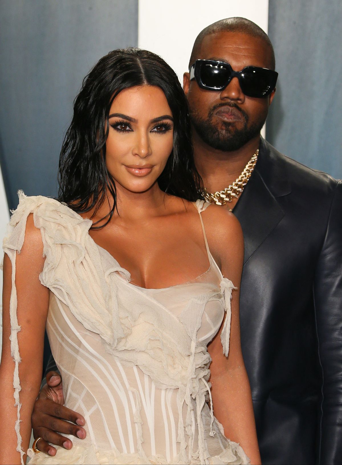 Kanye West and Kim Kardashian attend the 2020 Vanity Fair Oscar Party hosted by Radhika Jones at Wallis Annenberg Center for the Performing Arts on February 09, 2020 in Beverly Hills, California. (Photo by FPA / Full Picture Agency / Full Picture Agency via AFP)