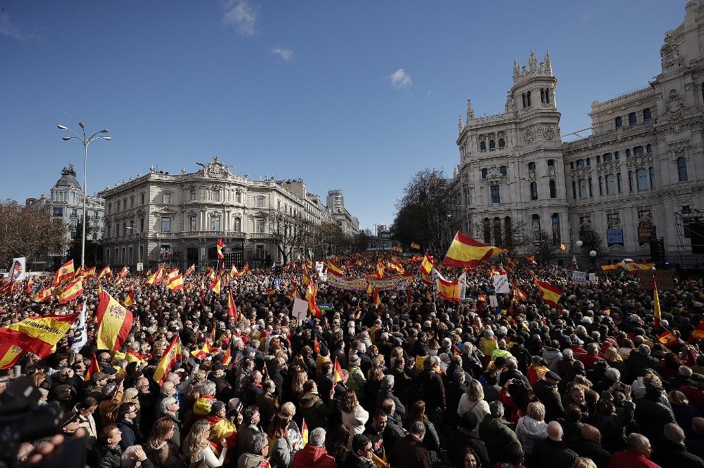 Anti-gov't protest in Madrid