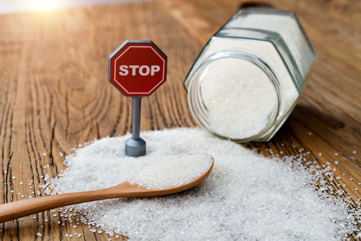 Stop,Sign,On,Granulated,Sugar.