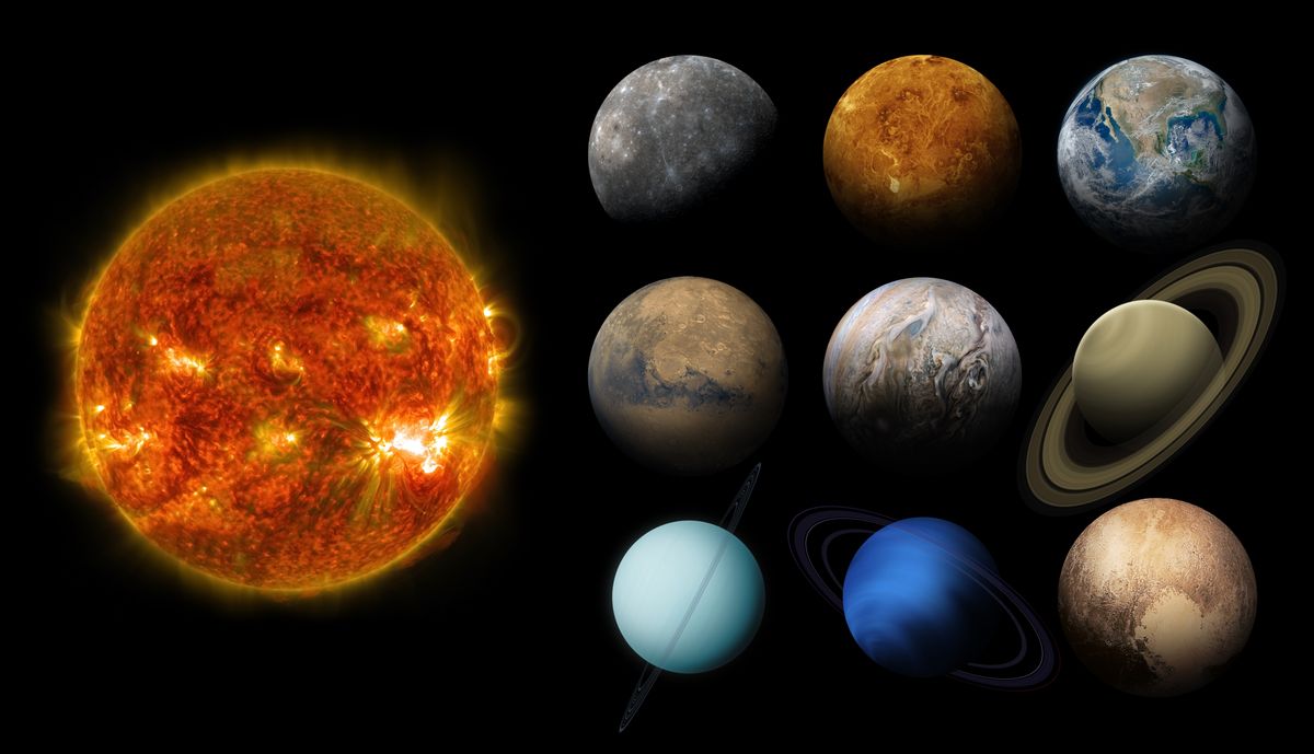 Solar,System,Planets,And,Sun,Isolated,On,Black,For,Your