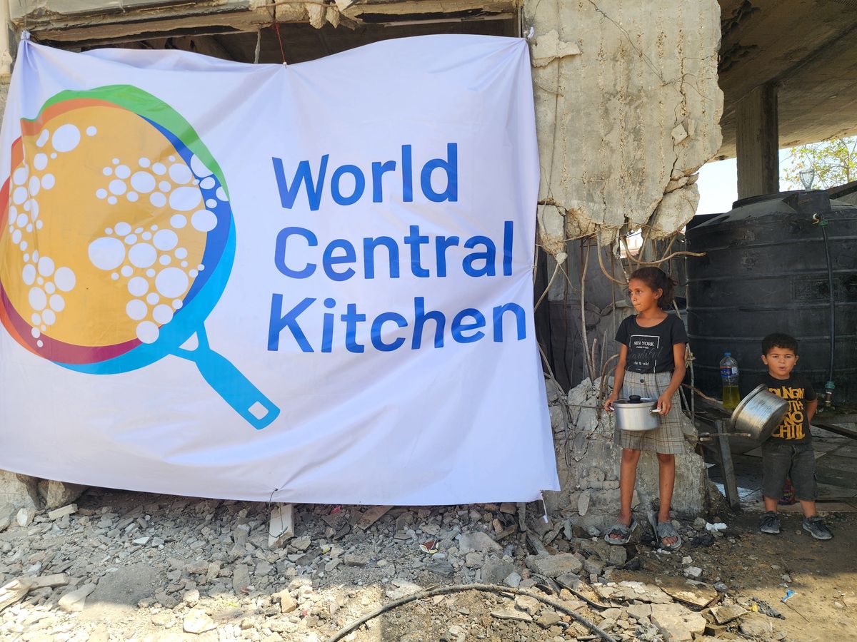 World Central Kitchen distributes food to displaced Palestinians in Gaza