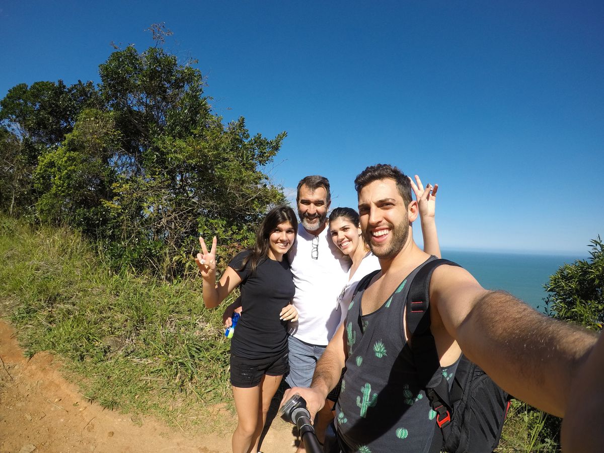 Family,Taking,A,Selfie,In,In,Ilhabela,,Sao,Paulo,,Brazil