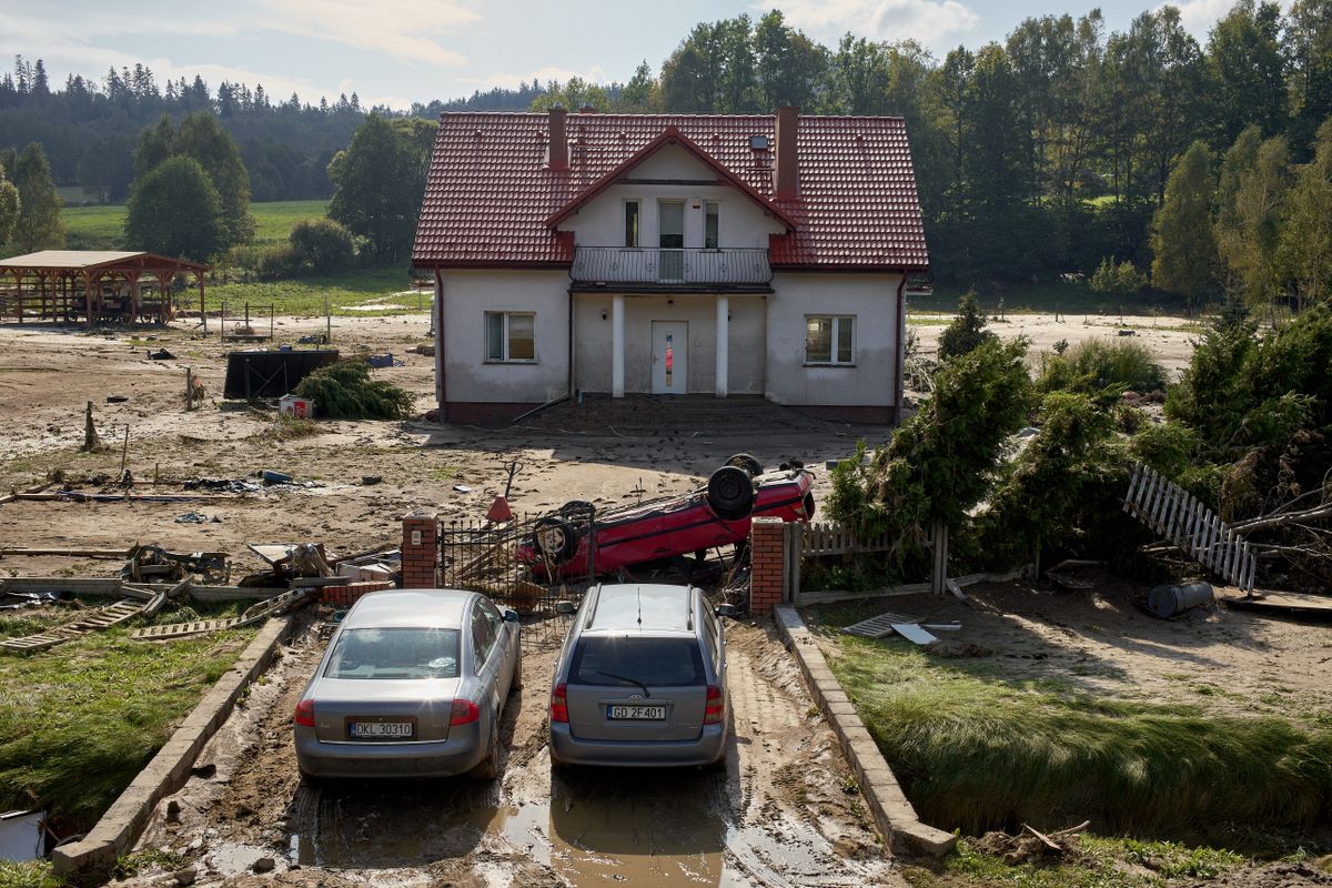 Heavy flooding causes damage in Poland's Stronie Slaskie