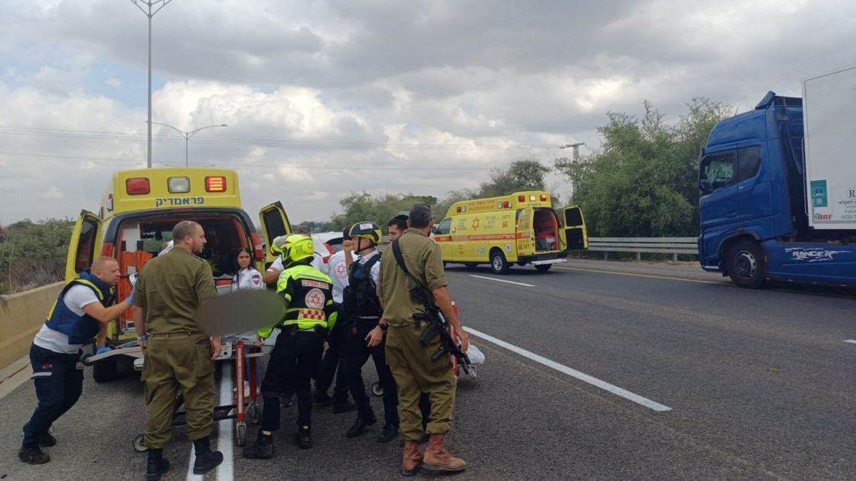 A rocket fired from Lebanon hits the highway in Israel