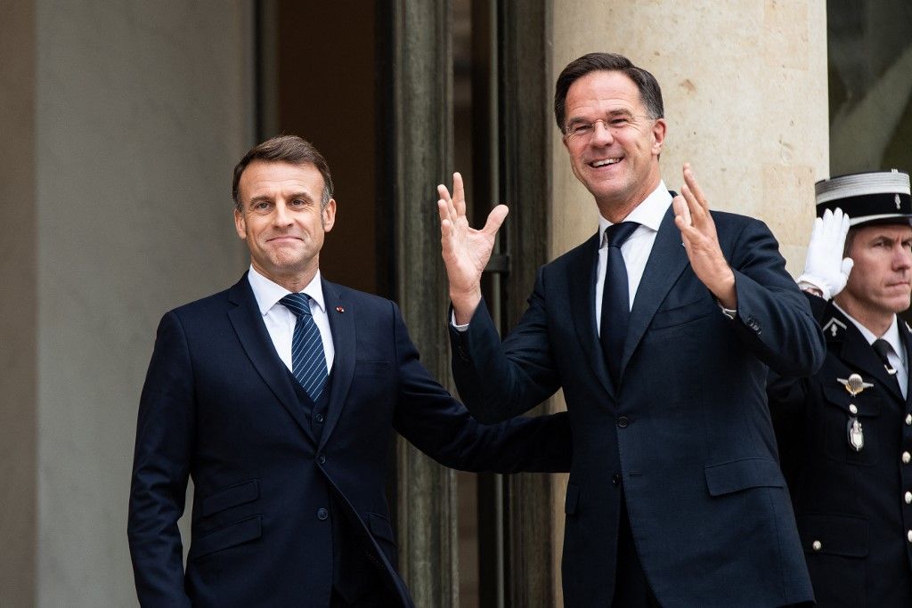 French President Macron Welcomes NATO Secretary General Rutte