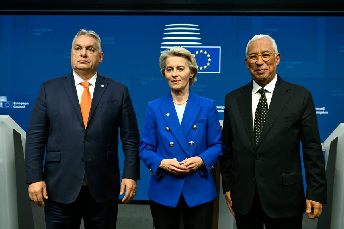 ORBÁN Viktor; VON DER LEYEN, Ursula; COSTA, António, Brüsszel