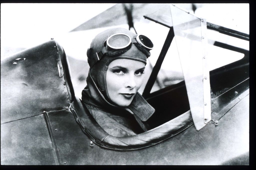 Katharine Hepburn Sits In A Plane In USA Actress Hepburn Won Four Of Twelve Oscar Nomina