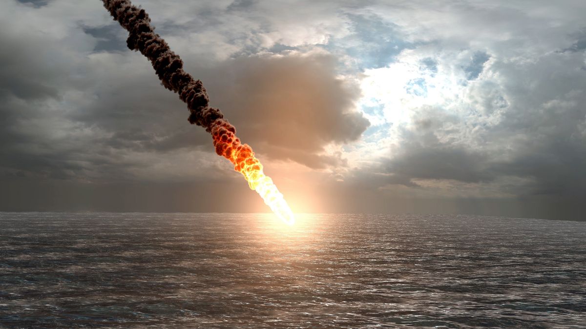 3d,Rendering,,Meteor,Asteroid,Impact,The,Ocean,Creating,Shockwave, 2024 YR4 aszteroida 