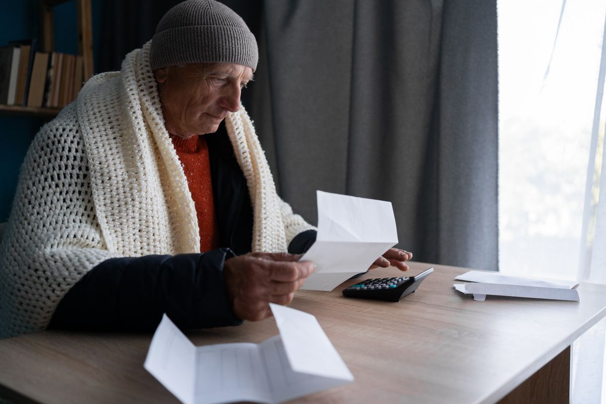 Senior,Man,Opening,Uk,Energy,Bill,Concerned,About,Cost,Of