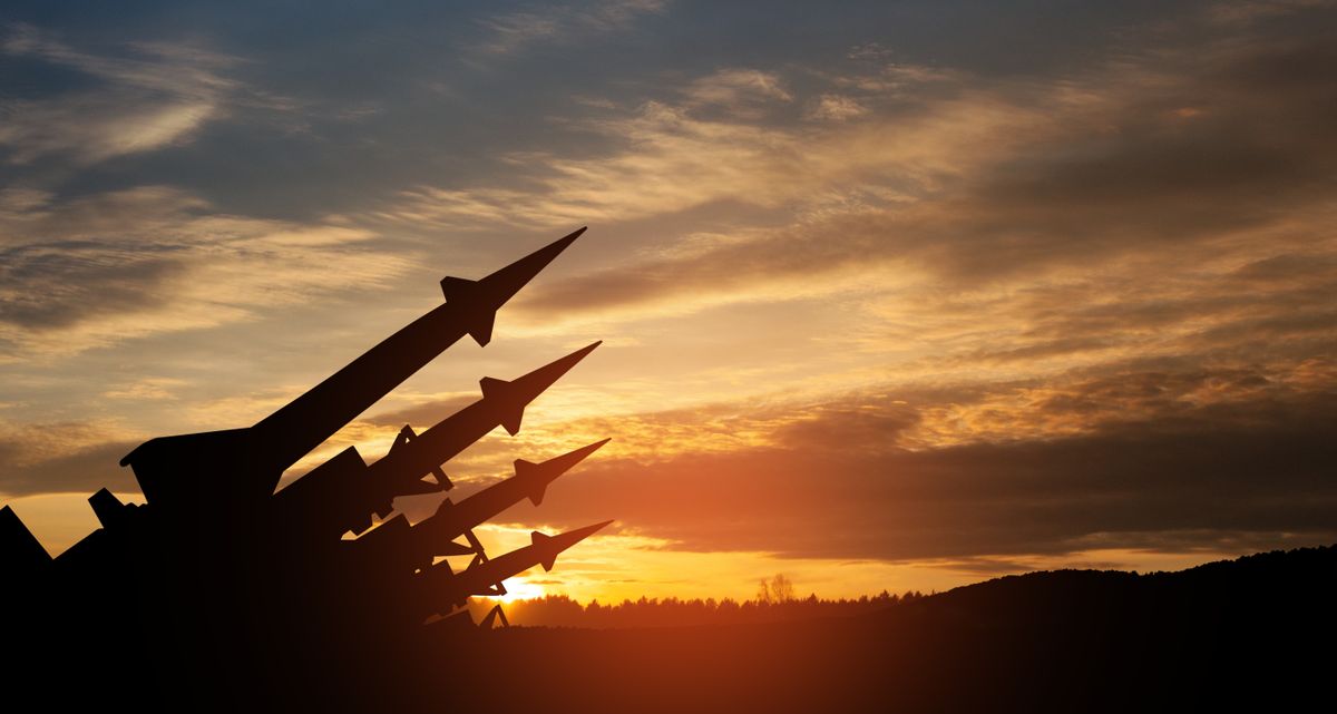 The,Missiles,Are,Aimed,At,The,Sky,At,Sunset.,Nuclear